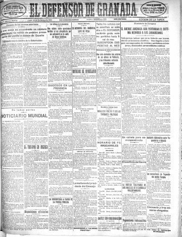 'El Defensor de Granada  : diario político independiente' - Año LV Número 29603 Ed. Tarde - 1934 Noviembre 26