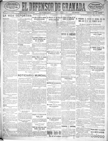 'El Defensor de Granada  : diario político independiente' - Año LV Número 29619 Ed. Tarde - 1934 Diciembre 05
