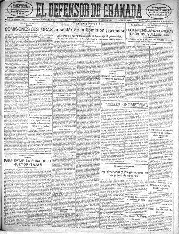 'El Defensor de Granada  : diario político independiente' - Año LV Número 29636 Ed. Mañana - 1934 Diciembre 16