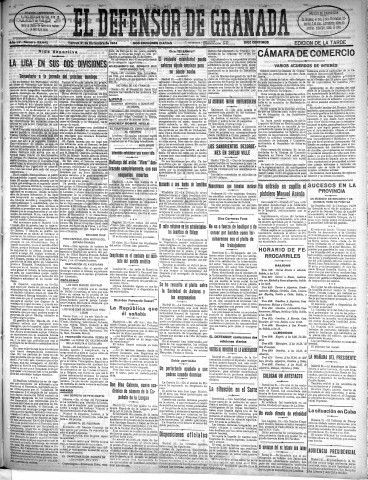 'El Defensor de Granada  : diario político independiente' - Año LV Número 29642 Ed. Tarde - 1934 Diciembre 21
