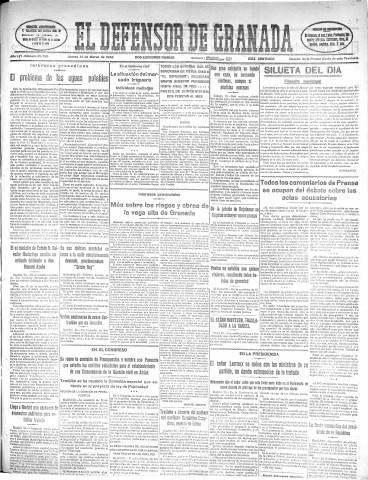 'El Defensor de Granada  : diario político independiente' - Año LVI Número 29790 Ed. Mañana - 1935 Marzo 21