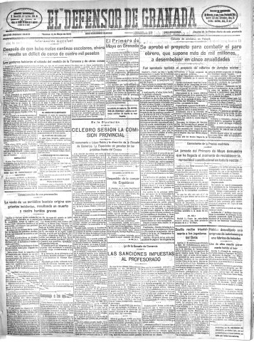 'El Defensor de Granada  : diario político independiente' - Año LVI Número 29860 Ed. Mañana - 1935 Mayo 03