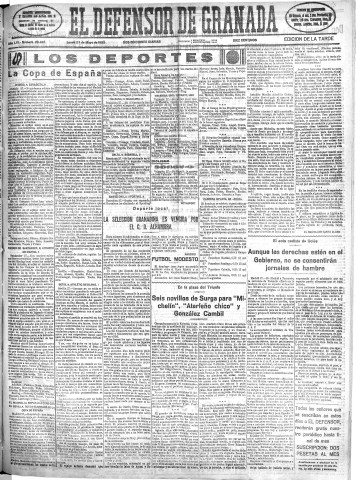 'El Defensor de Granada  : diario político independiente' - Año LVI Número 29901 Ed. Tarde - 1935 Mayo 27