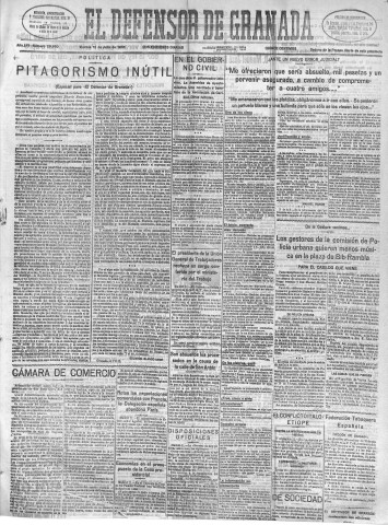 'El Defensor de Granada  : diario político independiente' - Año LVI Número 29980 Ed. Mañana - 1935 Julio 12
