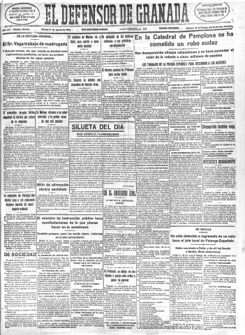 'El Defensor de Granada  : diario político independiente' - Año LVI Número 30034 Ed. Mañana - 1935 Agosto 13