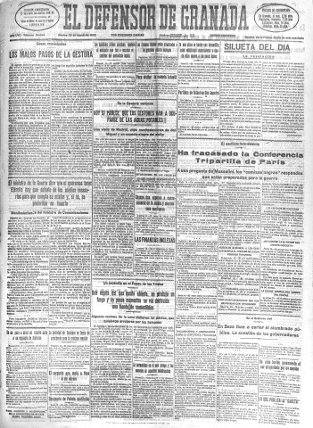 'El Defensor de Granada  : diario político independiente' - Año LVI Número 30044 Ed. Mañana - 1935 Agosto 20