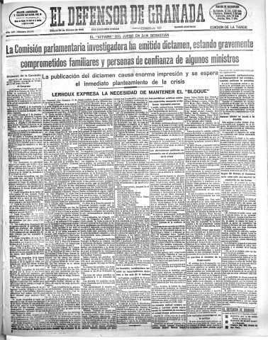'El Defensor de Granada  : diario político independiente' - Año LVI Número 30161 Ed. Tarde - 1935 Octubre 26