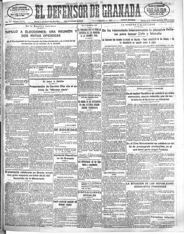 'El Defensor de Granada  : diario político independiente' - Año LVI Número 30176 Ed. Mañana - 1935 Noviembre 05