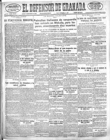 'El Defensor de Granada  : diario político independiente' - Año LVI Número 30180 Ed. Mañana - 1935 Noviembre 07