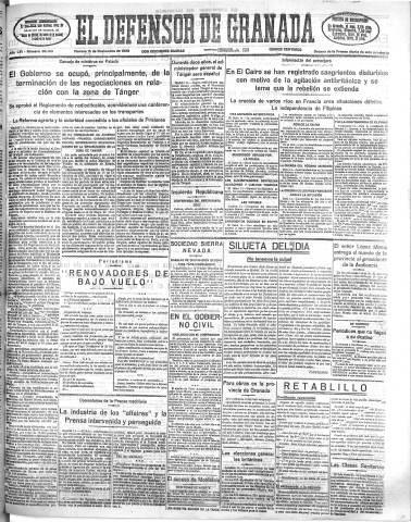 'El Defensor de Granada  : diario político independiente' - Año LVI Número 30193 Ed. Mañana - 1935 Noviembre 15