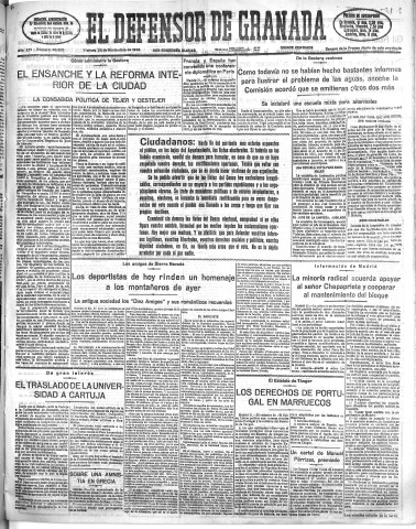 'El Defensor de Granada  : diario político independiente' - Año LVI Número 30205 Ed. Mañana - 1935 Noviembre 22