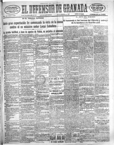 'El Defensor de Granada  : diario político independiente' - Año LVI Número 30210 Ed. Tarde - 1935 Noviembre 25
