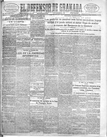 'El Defensor de Granada  : diario político independiente' - Año LVI Número 30221 Ed. Mañana - 1935 Diciembre 01