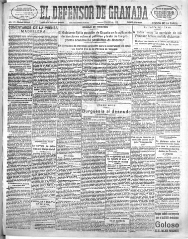 'El Defensor de Granada  : diario político independiente' - Año LVI Número 30228 Ed. Tarde - 1935 Diciembre 05