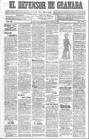 'El Defensor de Granada  : diario político independiente' - Año XXI Número 11737  - 1900 Enero 25