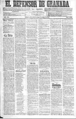 'El Defensor de Granada  : diario político independiente' - Año XXI Número 11822  - 1900 Mayo 06