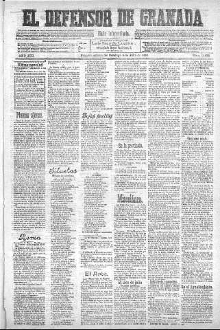 'El Defensor de Granada  : diario político independiente' - Año XXI Número 11876  - 1900 Julio 08