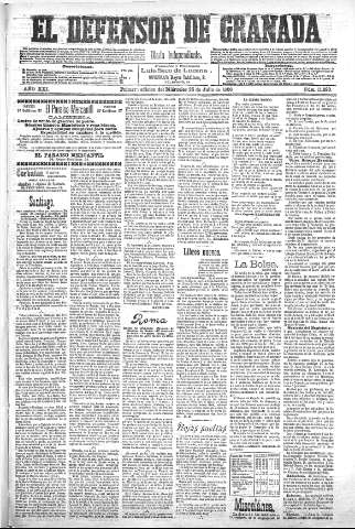 'El Defensor de Granada  : diario político independiente' - Año XXI Número 11890  - 1900 Julio 25