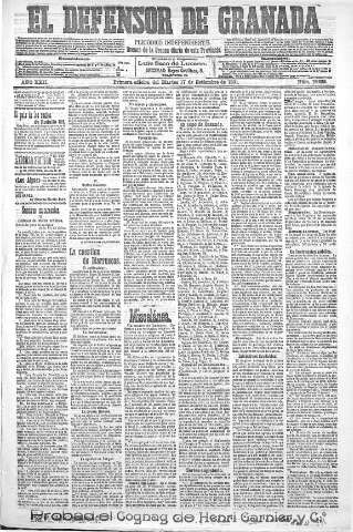 'El Defensor de Granada  : diario político independiente' - Año XXII Número 12235  - 1901 Septiembre 17