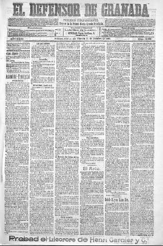 'El Defensor de Granada  : diario político independiente' - Año XXIII Número 12256  - 1901 Octubre 11