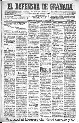 'El Defensor de Granada  : diario político independiente' - Año XXIV Número 12387  - 1902 Marzo 12