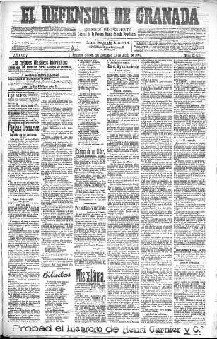 'El Defensor de Granada  : diario político independiente' - Año XXIV Número 12414  - 1902 Abril 13