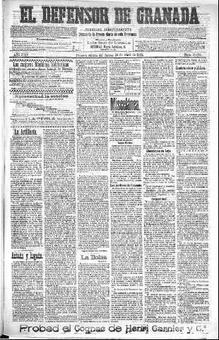 'El Defensor de Granada  : diario político independiente' - Año XXIV Número 12423  - 1902 Abril 24