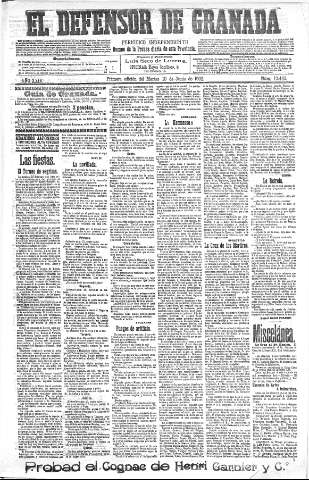 'El Defensor de Granada  : diario político independiente' - Año XXIV Número 12463  - 1902 Junio 10
