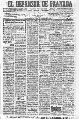 'El Defensor de Granada  : diario político independiente' - Año XXIV Número 12554  - 1902 Septiembre 25