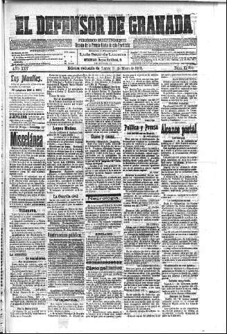 'El Defensor de Granada  : diario político independiente' - Año XXV Número 12959  - 1903 Mayo 11