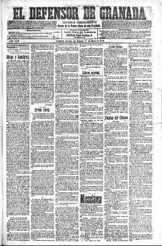 'El Defensor de Granada  : diario político independiente' - Año XXV Número 12699  - 1903 Mayo 21