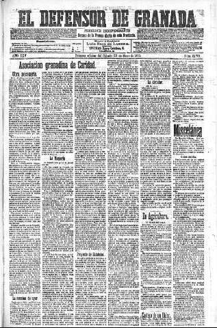 'El Defensor de Granada  : diario político independiente' - Año XXV Número 12701  - 1903 Mayo 23