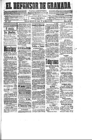 'El Defensor de Granada  : diario político independiente' - Año XXV Número 12703  - 1903 Mayo 25