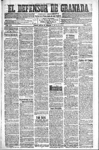 'El Defensor de Granada  : diario político independiente' - Año XXV Número 12712  - 1903 Junio 03