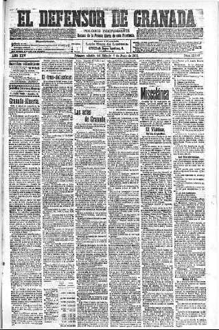 'El Defensor de Granada  : diario político independiente' - Año XXV Número 12985  - 1903 Junio 06