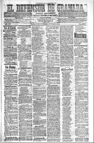 'El Defensor de Granada  : diario político independiente' - Año XXV Número 12993  - 1903 Junio 14