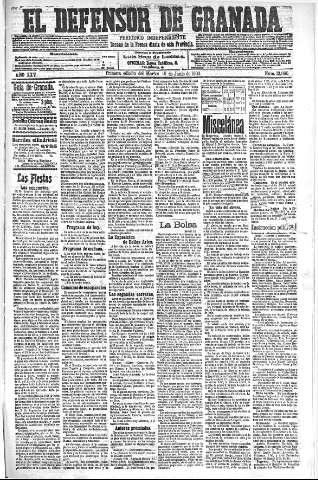 'El Defensor de Granada  : diario político independiente' - Año XXV Número 12995  - 1903 Junio 16