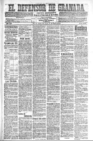 'El Defensor de Granada  : diario político independiente' - Año XXV Número 13004  - 1903 Junio 25