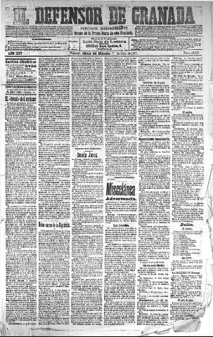 'El Defensor de Granada  : diario político independiente' - Año XXV Número 13010  - 1903 Julio 01