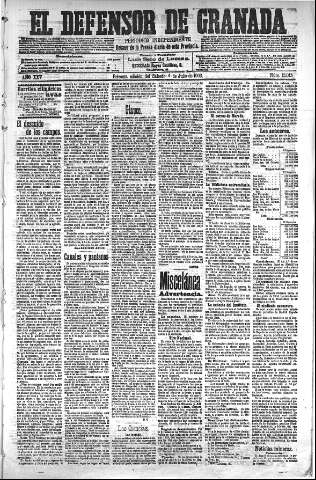 'El Defensor de Granada  : diario político independiente' - Año XXV Número 13013  - 1903 Julio 04