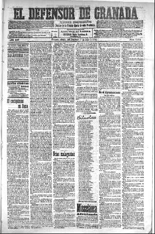 'El Defensor de Granada  : diario político independiente' - Año XXV Número 13014  - 1903 Julio 05