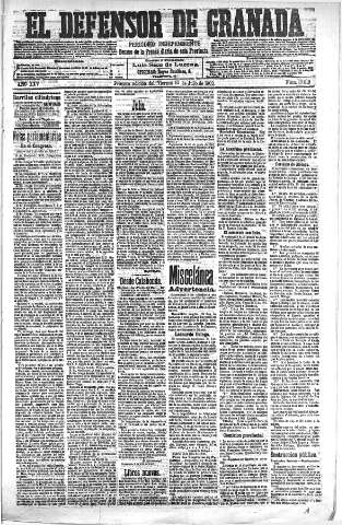 'El Defensor de Granada  : diario político independiente' - Año XXV Número 13019  - 1903 Julio 10