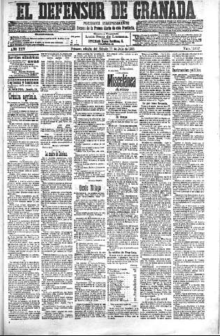 'El Defensor de Granada  : diario político independiente' - Año XXV Número 13027  - 1903 Julio 18