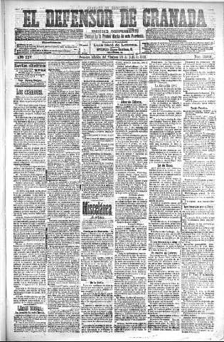 'El Defensor de Granada  : diario político independiente' - Año XXV Número 13033  - 1903 Julio 24