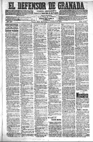 'El Defensor de Granada  : diario político independiente' - Año XXV Número 13082  - 1903 Septiembre 11
