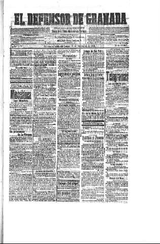 'El Defensor de Granada  : diario político independiente' - Año XXV Número 13092  - 1903 Septiembre 21