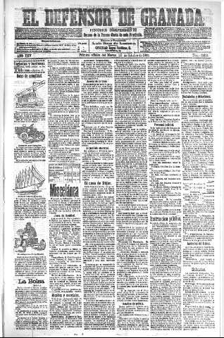 'El Defensor de Granada  : diario político independiente' - Año XXV Número 13121  - 1903 Octubre 20