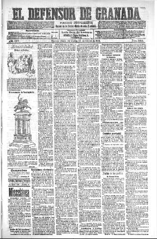 'El Defensor de Granada  : diario político independiente' - Año XXV Número 13123  - 1903 Octubre 22