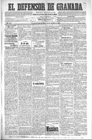 'El Defensor de Granada  : diario político independiente' - Año XXV Número 13131  - 1903 Octubre 31