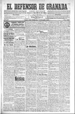 'El Defensor de Granada  : diario político independiente' - Año XXV Número 13135  - 1903 Noviembre 04